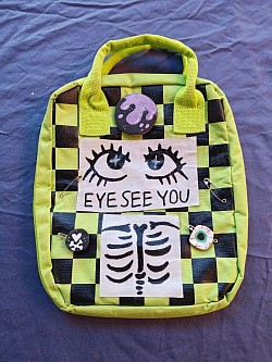 'eye am bones' tablet bag